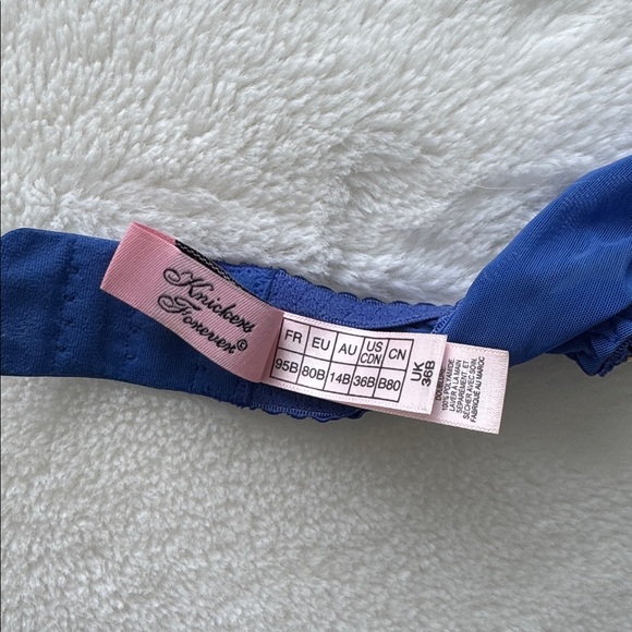 AGENT PROVOCATEUR Lorna Plunge Underwired Bra in Blue/Dark Red - Picture 12 of 12